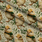 Bunny Blooms Pattern 14 Fleece Fabric — fleece fabric folded close-up preview (mv-fleece-v1:lying)
