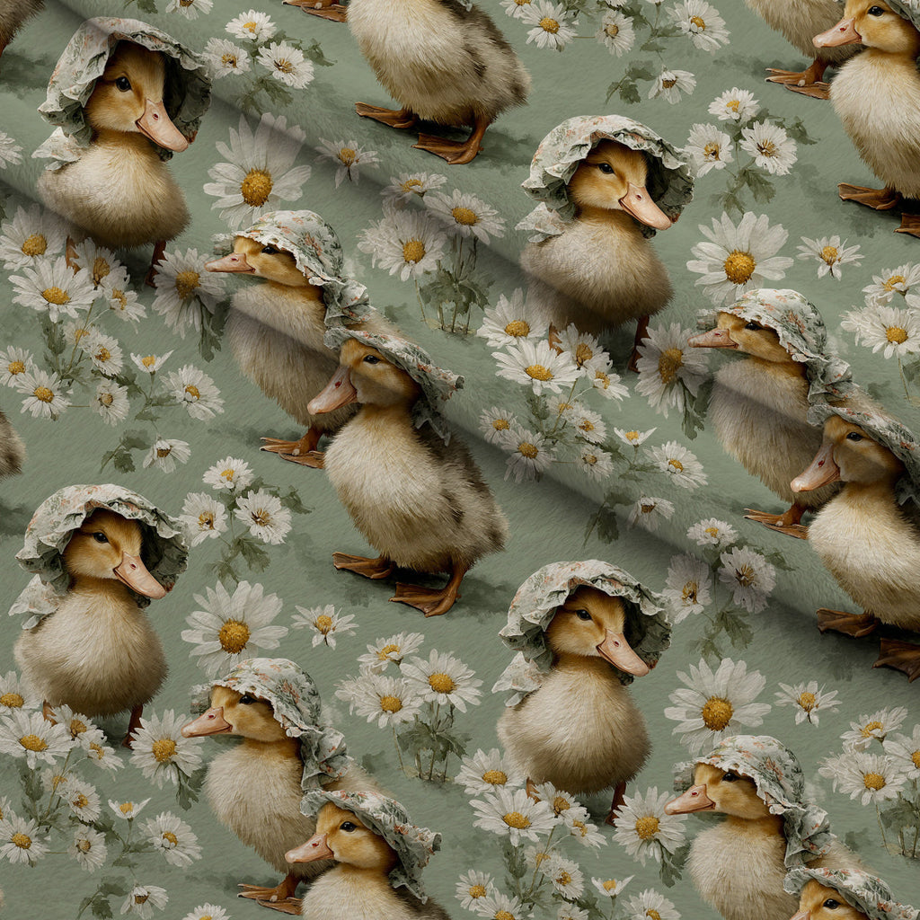 Bunny Blooms Pattern 15 Fleece Fabric — fleece fabric folded close-up preview (mv-fleece-v1:lying)