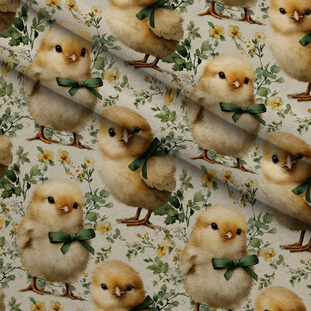 Bunny Blooms Pattern 2 Fleece Fabric — fleece fabric folded close-up preview (mv-fleece-v1:lying)