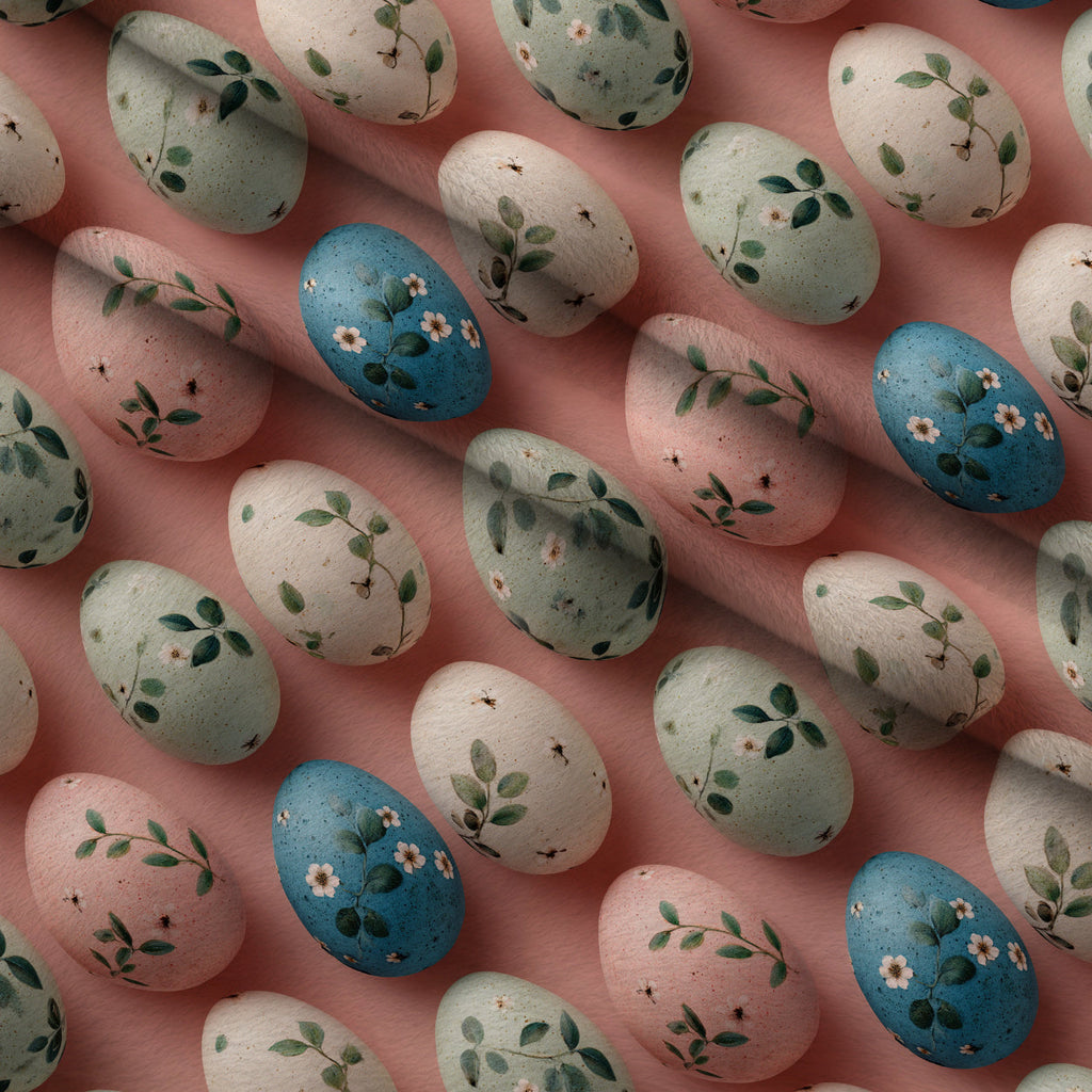 Bunny Blooms Pattern 31 Fleece Fabric — fleece fabric folded close-up preview (mv-fleece-v1:lying)