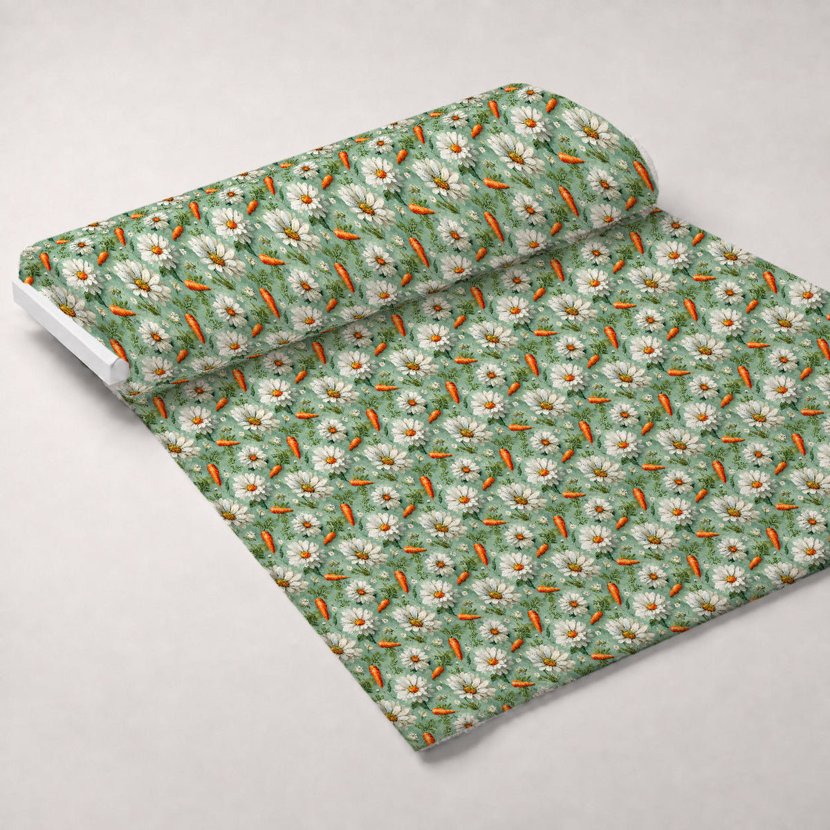 Bunny Blooms Pattern 32 Fleece Fabric — fleece fabric unrolled bolt preview (mv-fleece-v1:bolt)