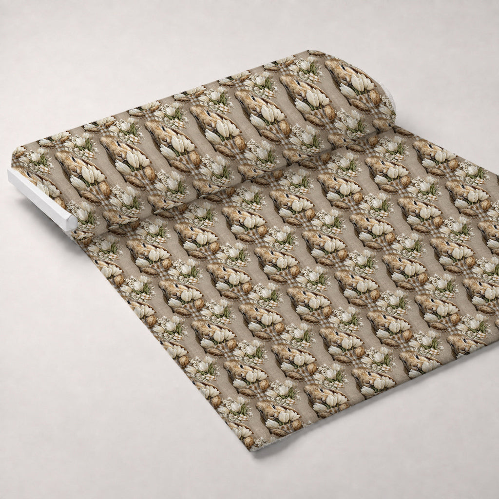 Bunny Blooms Pattern 35 Fleece Fabric — fleece fabric unrolled bolt preview (mv-fleece-v1:bolt)