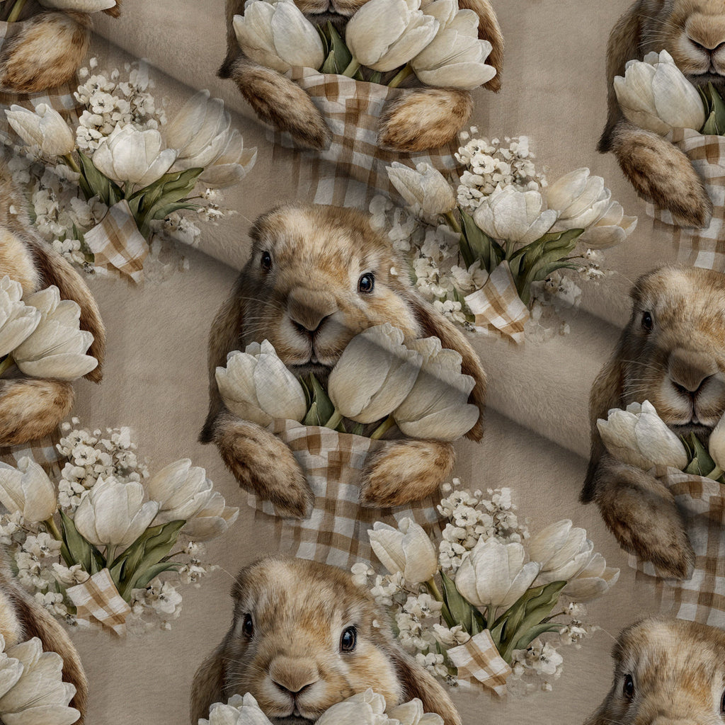 Bunny Blooms Pattern 35 Fleece Fabric — fleece fabric folded close-up preview (mv-fleece-v1:lying)