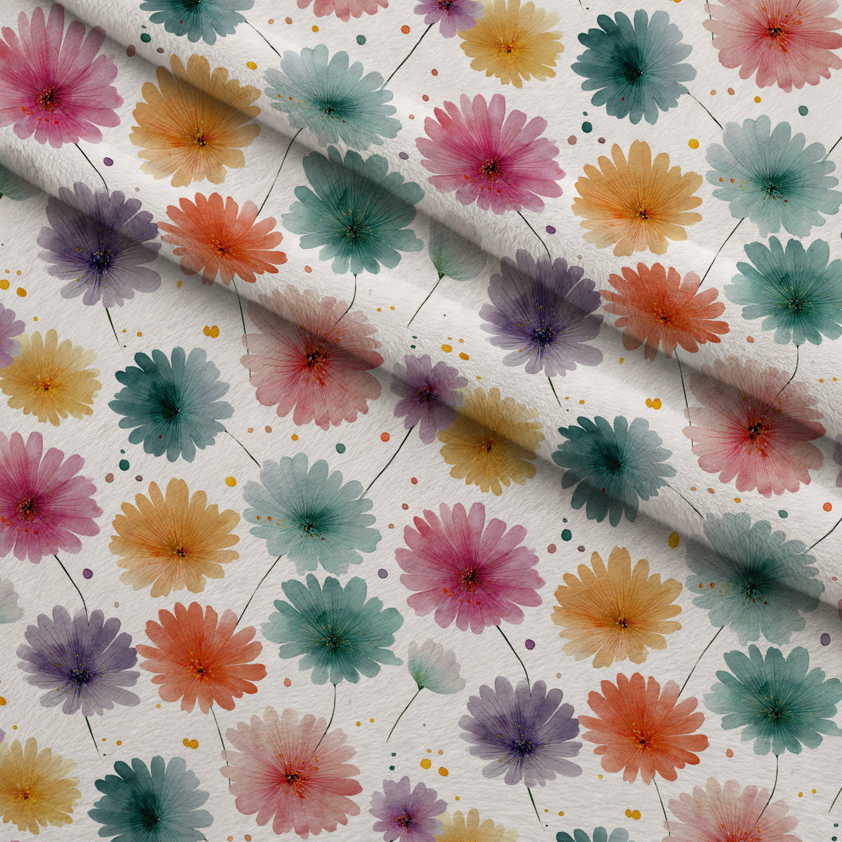 Bunny Blooms Pattern 36 Fleece Fabric — fleece fabric folded close-up preview (mv-fleece-v1:lying)