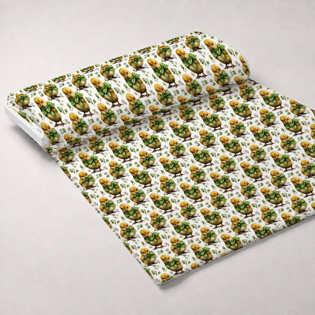 Bunny Blooms Pattern 38 Fleece Fabric — fleece fabric unrolled bolt preview (mv-fleece-v1:bolt)