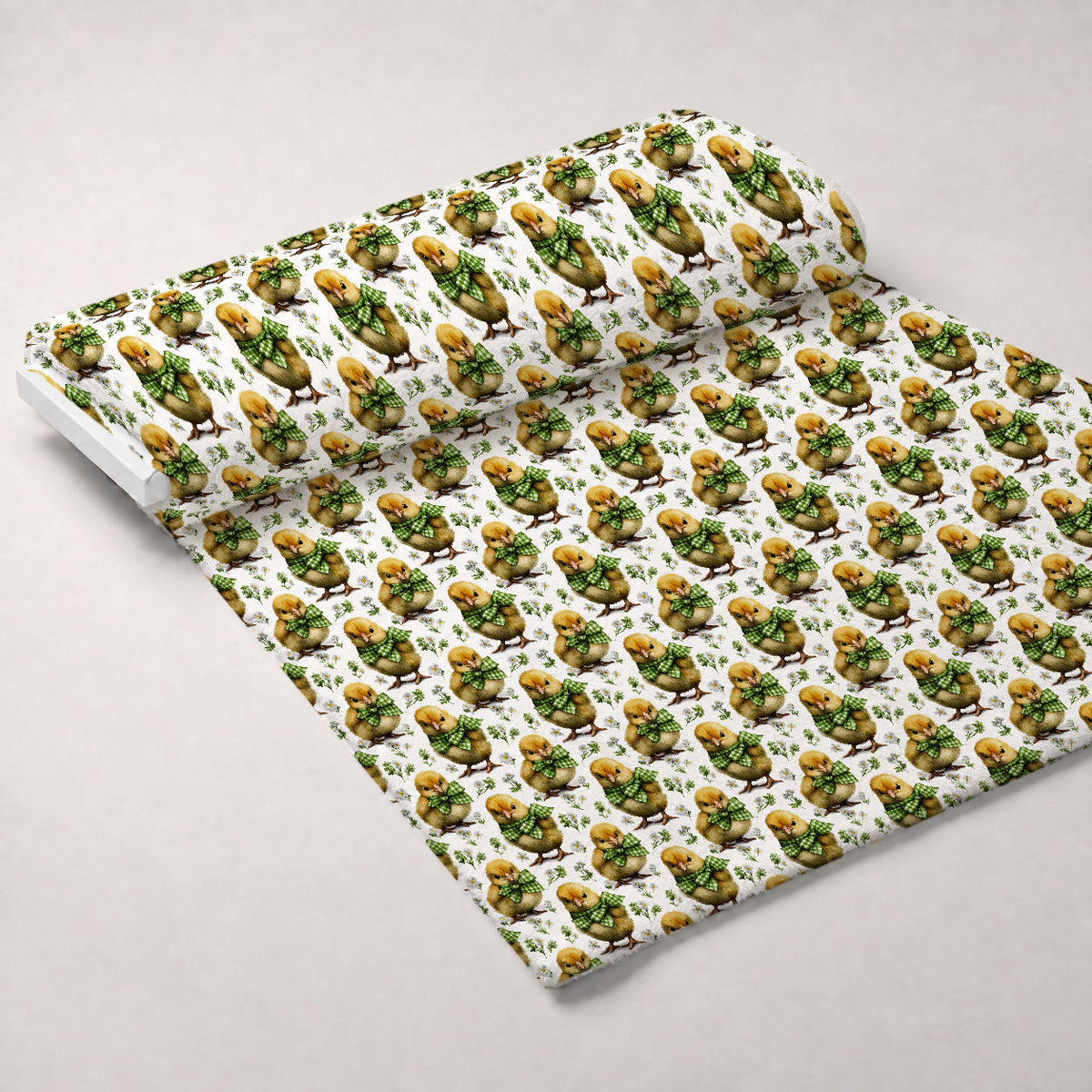 Bunny Blooms Pattern 38 Fleece Fabric — fleece fabric unrolled bolt preview (mv-fleece-v1:bolt)