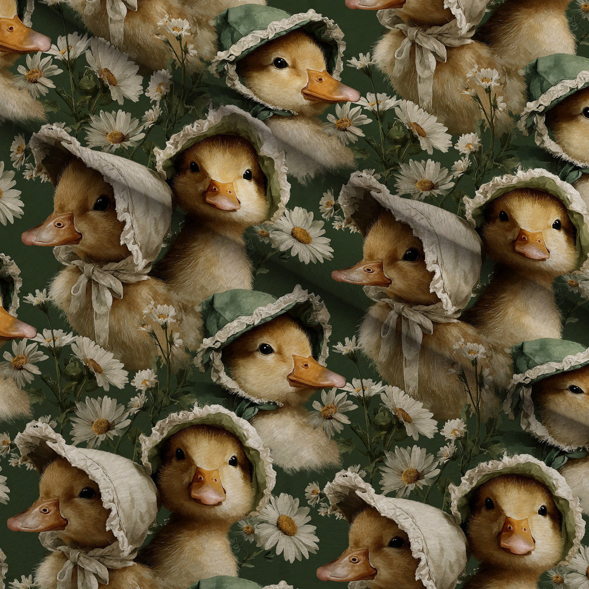 Bunny Blooms Pattern 43 Fleece Fabric — fleece fabric folded close-up preview (mv-fleece-v1:lying)