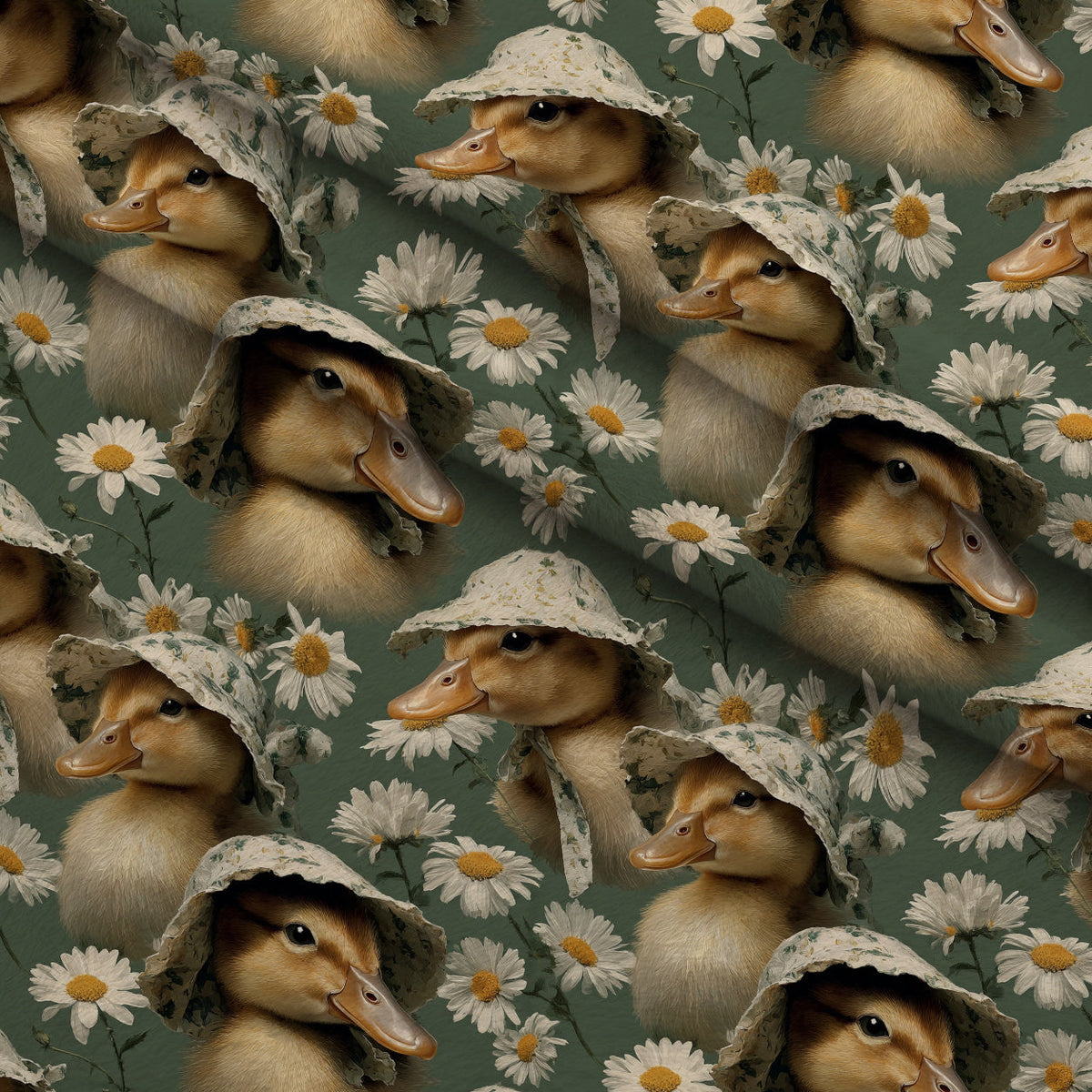 Bunny Blooms Pattern 44 Fleece Fabric — fleece fabric folded close-up preview (mv-fleece-v1:lying)