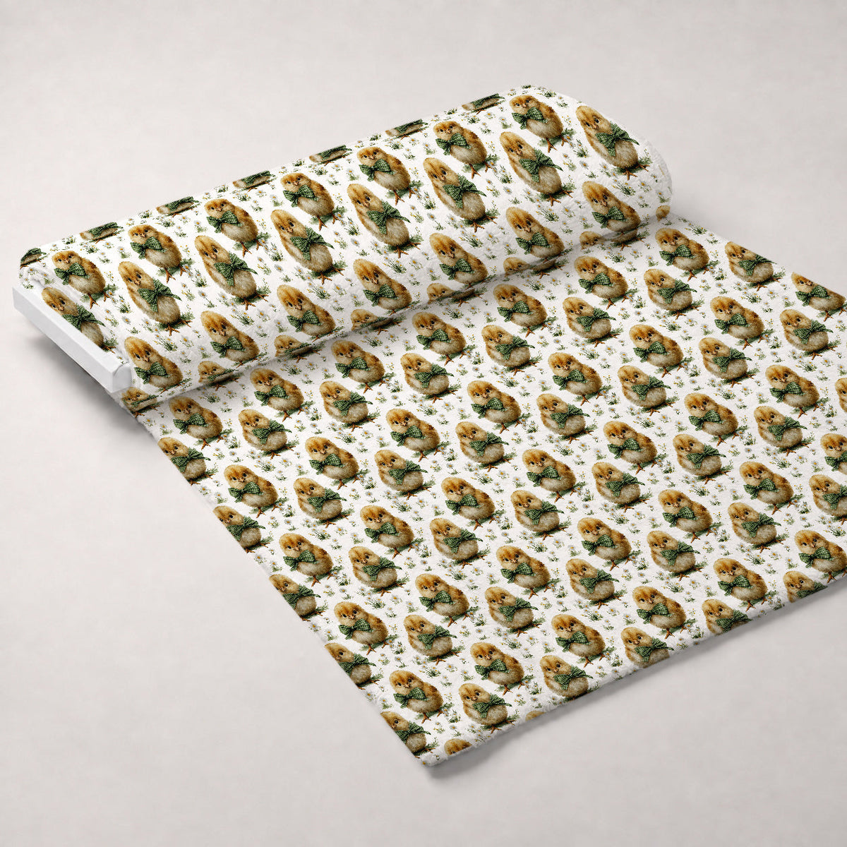 Bunny Blooms Pattern 45 Fleece Fabric — fleece fabric unrolled bolt preview (mv-fleece-v1:bolt)
