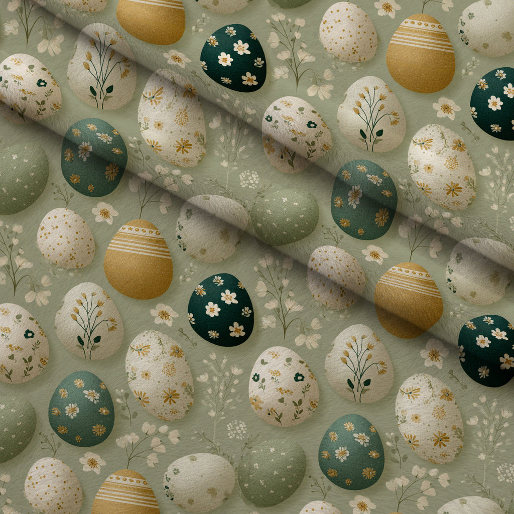 Bunny Blooms Pattern 6 Fleece Fabric — fleece fabric folded close-up preview (mv-fleece-v1:lying)
