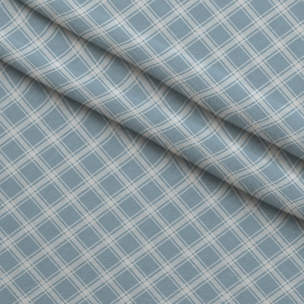 Buttercream Plaid Pattern 5 Fleece Fabric — fleece fabric folded close-up preview (mv-fleece-v1:lying)