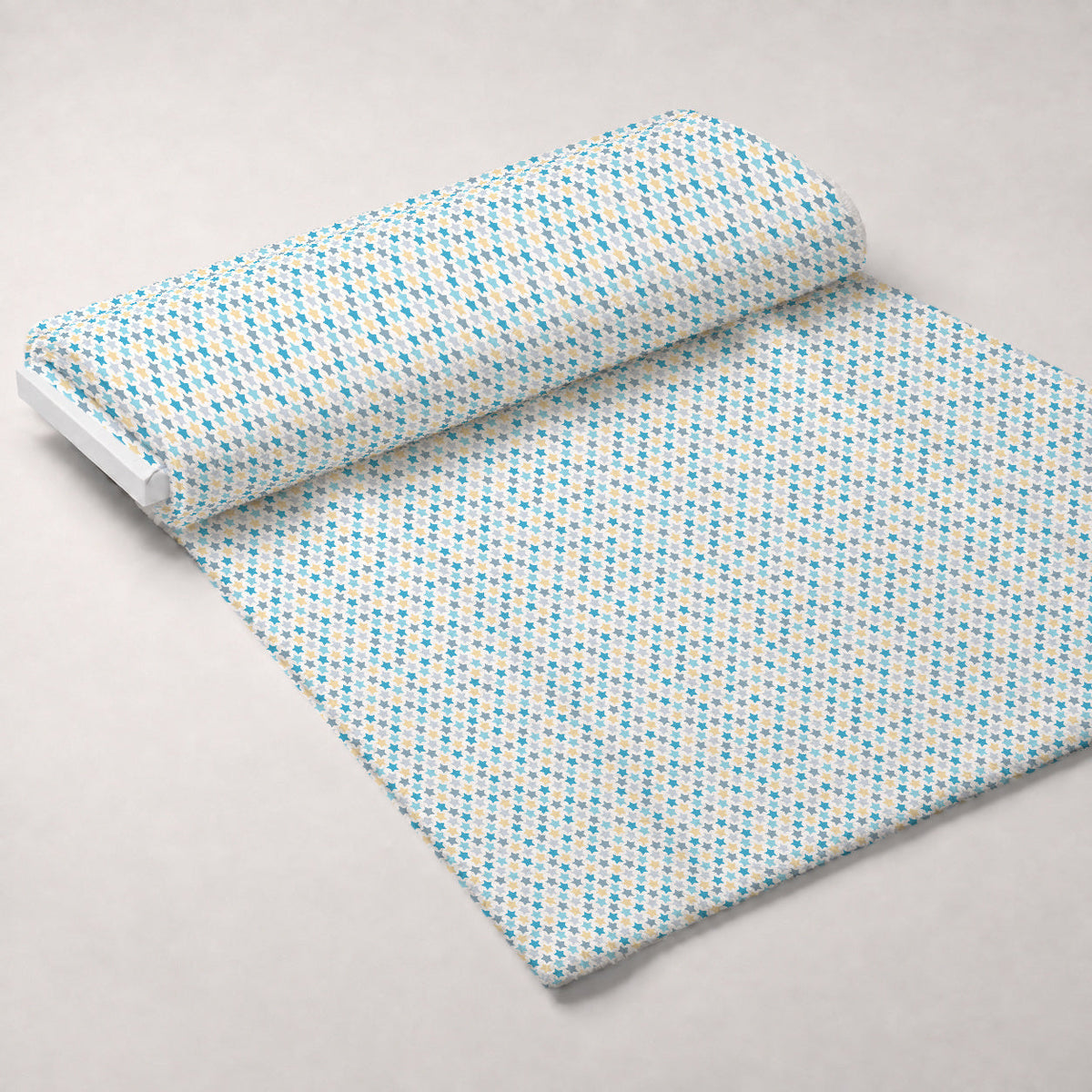 Buttercream Plaid Pattern 6 Fleece Fabric — fleece fabric unrolled bolt preview (mv-fleece-v1:bolt)