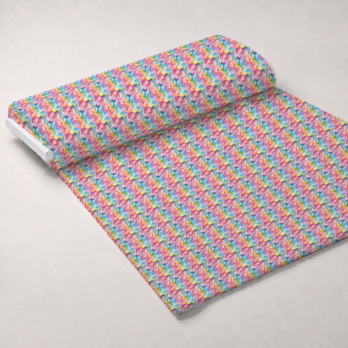 Buttercream Swirls Pattern 7 Fleece Fabric — fleece fabric unrolled bolt preview (mv-fleece-v1:bolt)