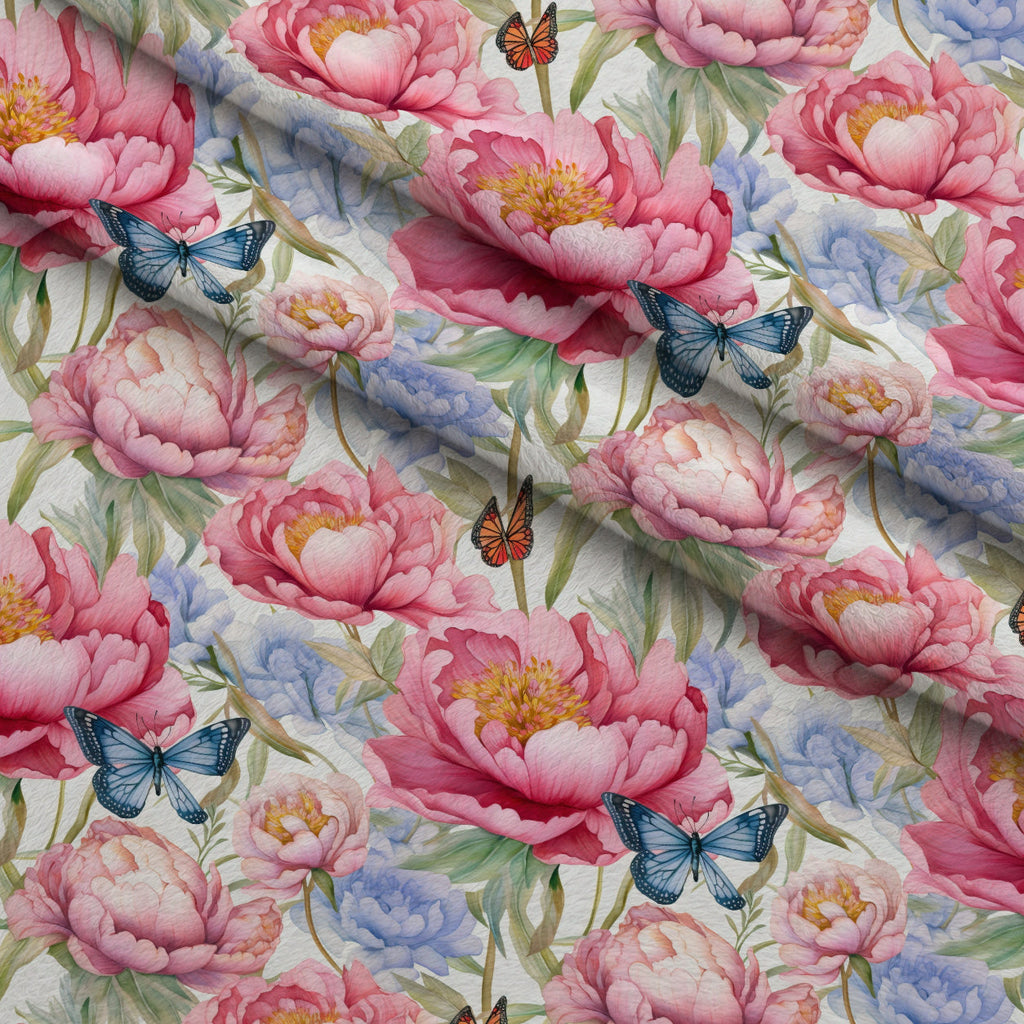 Butterfly Dance Pattern 3 Fleece Fabric — fleece fabric folded close-up preview (mv-fleece-v1:lying)