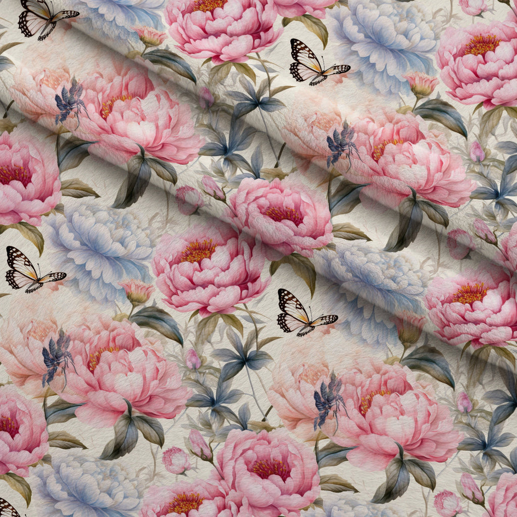 Butterfly Dance Pattern 5 Fleece Fabric — fleece fabric folded close-up preview (mv-fleece-v1:lying)