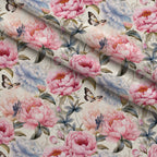 Butterfly Dance Pattern 5 Fleece Fabric — fleece fabric folded close-up preview (mv-fleece-v1:lying)