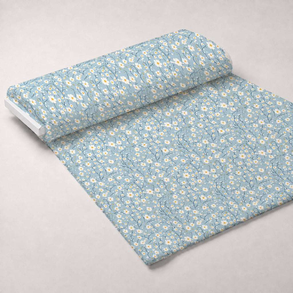 Buttermilk Blossoms Pattern 1 Fleece Fabric — fleece fabric unrolled bolt preview (mv-fleece-v1:bolt)