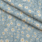 Buttermilk Blossoms Pattern 1 Fleece Fabric — fleece fabric folded close-up preview (mv-fleece-v1:lying)