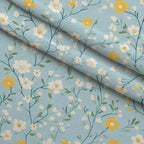 Buttermilk Blossoms Pattern 11 Fleece Fabric — fleece fabric folded close-up preview (mv-fleece-v1:lying)