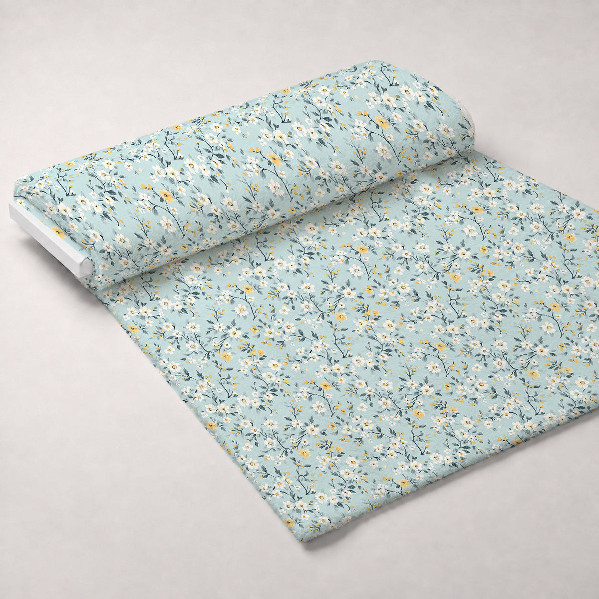 Buttermilk Blossoms Pattern 12 Fleece Fabric — fleece fabric unrolled bolt preview (mv-fleece-v1:bolt)