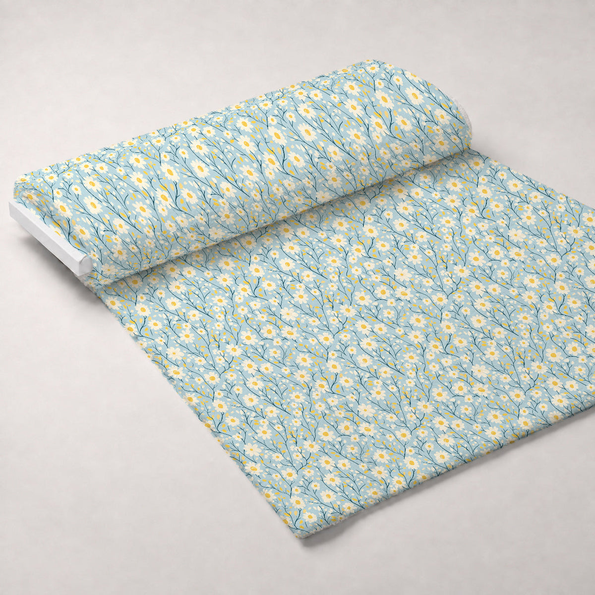 Buttermilk Blossoms Pattern 15 Fleece Fabric — fleece fabric unrolled bolt preview (mv-fleece-v1:bolt)