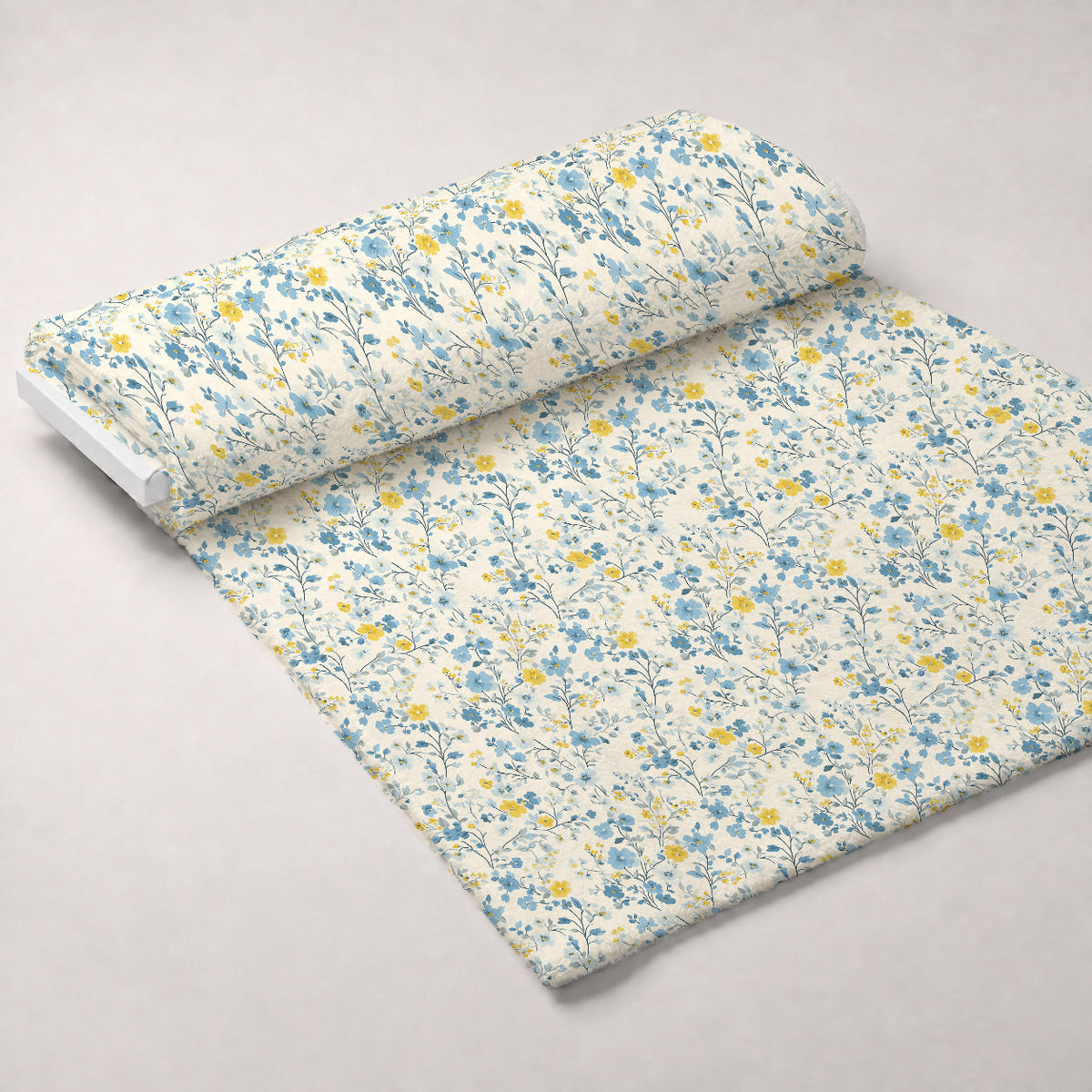 Buttermilk Blossoms Pattern 17 Fleece Fabric — fleece fabric unrolled bolt preview (mv-fleece-v1:bolt)