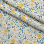 Buttermilk Blossoms Pattern 2 Fleece Fabric — fleece fabric folded close-up preview (mv-fleece-v1:lying)