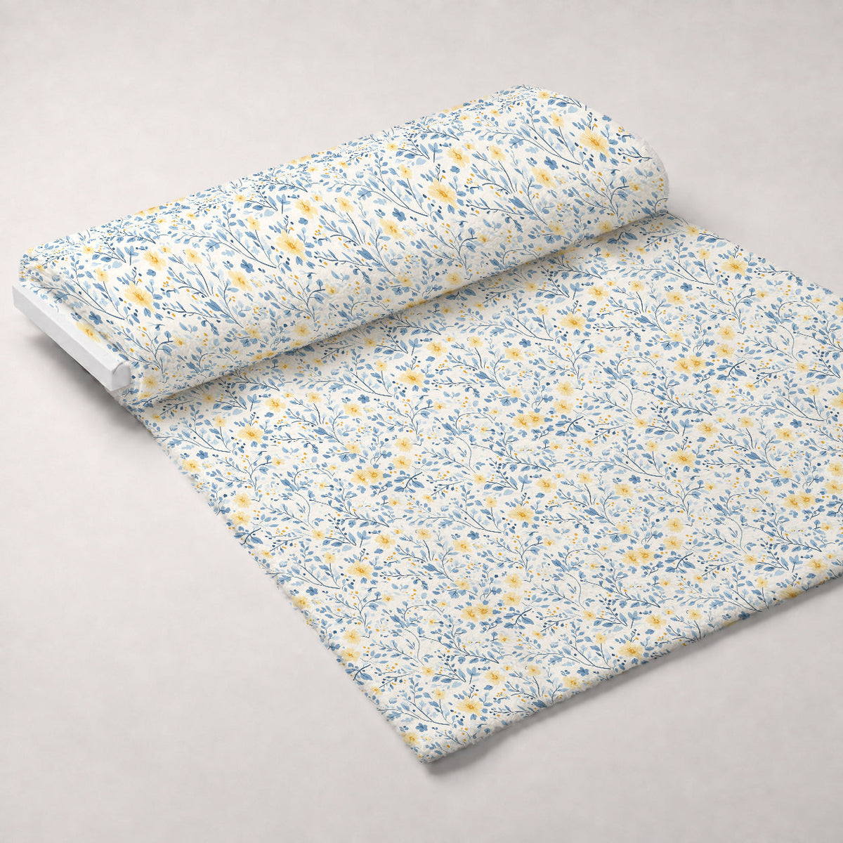 Buttermilk Blossoms Pattern 3 Fleece Fabric — fleece fabric unrolled bolt preview (mv-fleece-v1:bolt)
