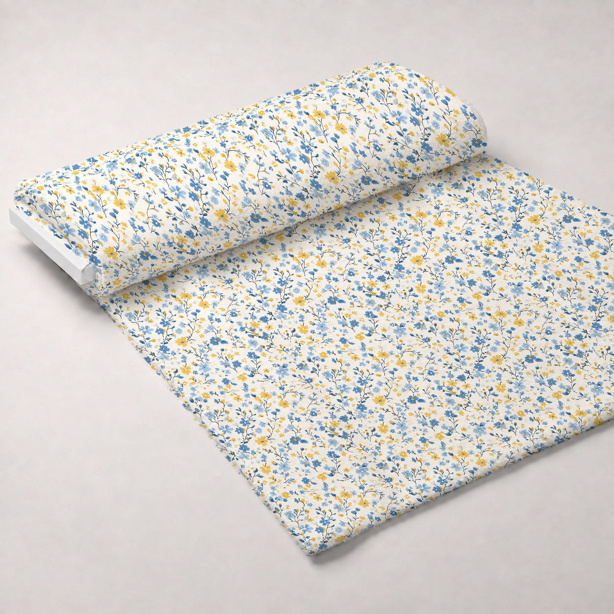 Buttermilk Blossoms Pattern 4 Fleece Fabric — fleece fabric unrolled bolt preview (mv-fleece-v1:bolt)