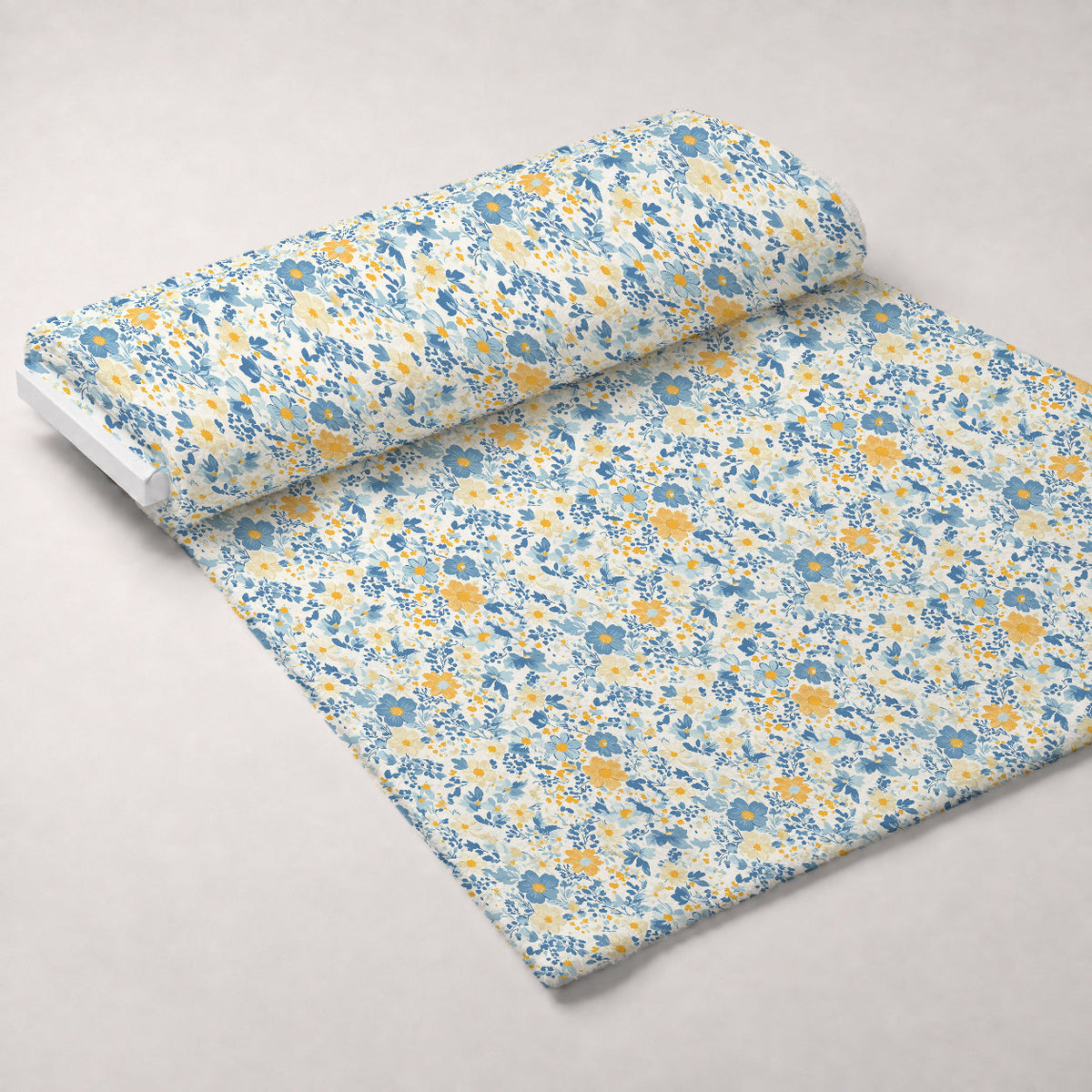 Buttermilk Blossoms Pattern 8 Fleece Fabric — fleece fabric unrolled bolt preview (mv-fleece-v1:bolt)