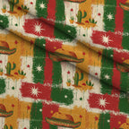Cactus Fiesta Pattern 10 Fleece Fabric — fleece fabric folded close-up preview (mv-fleece-v1:lying)