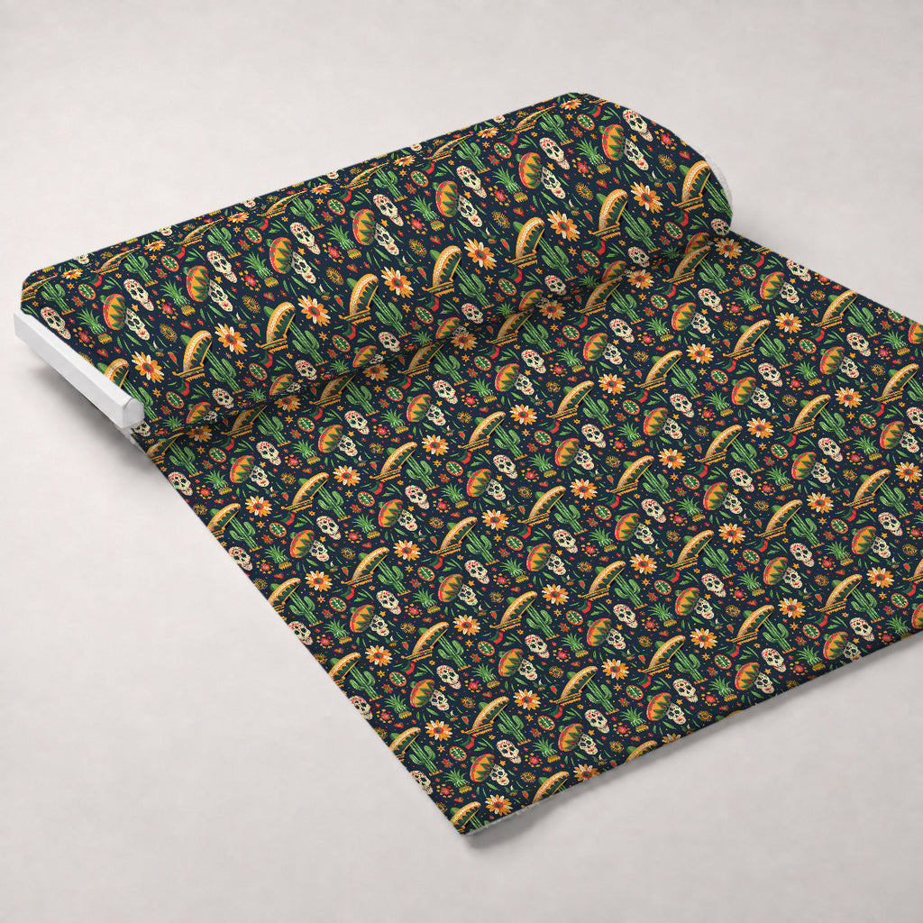 Cactus Fiesta Pattern 11 Fleece Fabric — fleece fabric unrolled bolt preview (mv-fleece-v1:bolt)