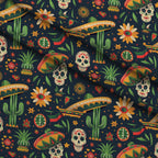 Cactus Fiesta Pattern 11 Fleece Fabric — fleece fabric folded close-up preview (mv-fleece-v1:lying)