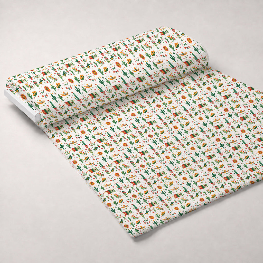 Cactus Fiesta Pattern 14 Fleece Fabric — fleece fabric unrolled bolt preview (mv-fleece-v1:bolt)