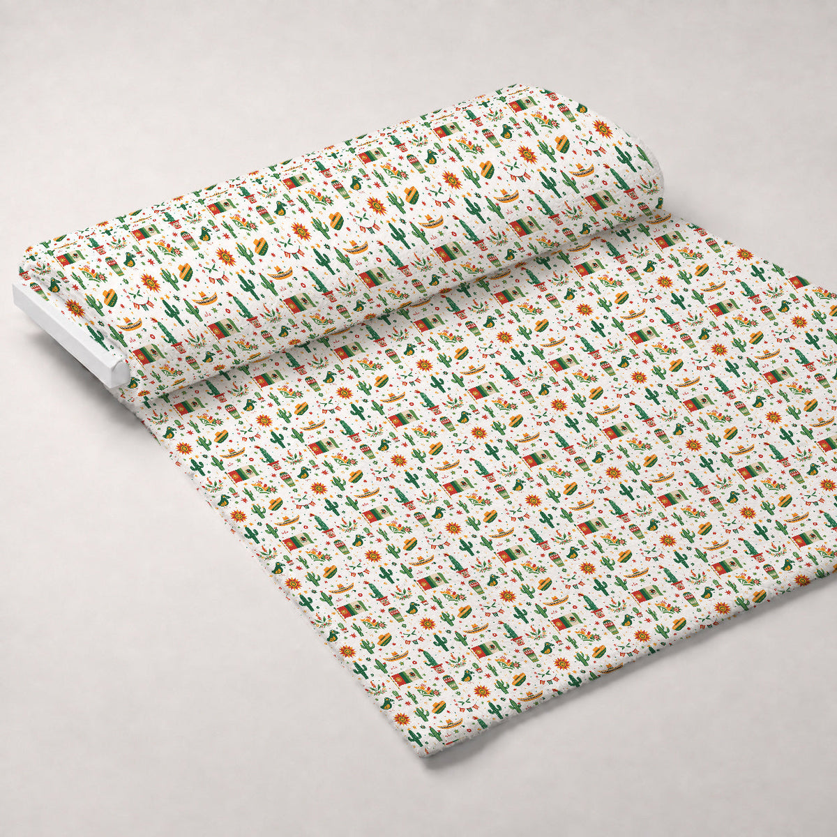 Cactus Fiesta Pattern 14 Fleece Fabric — fleece fabric unrolled bolt preview (mv-fleece-v1:bolt)