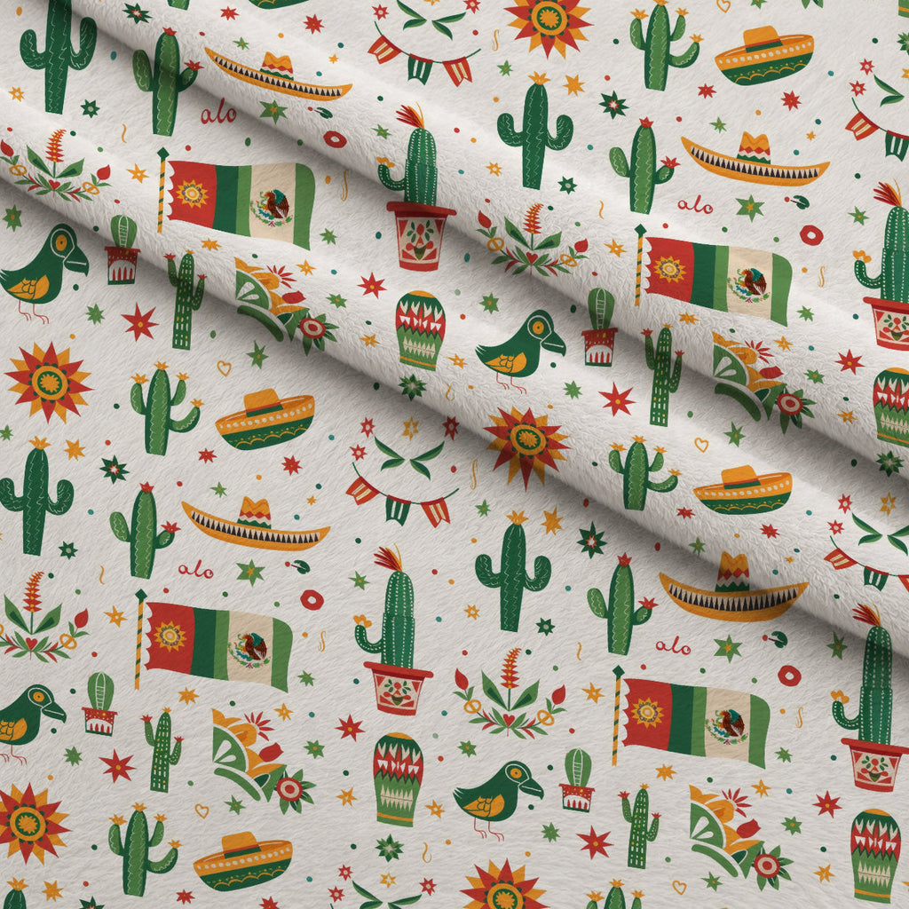 Cactus Fiesta Pattern 14 Fleece Fabric — fleece fabric folded close-up preview (mv-fleece-v1:lying)