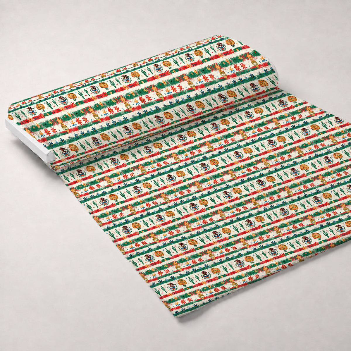 Cactus Fiesta Pattern 18 Fleece Fabric — fleece fabric unrolled bolt preview (mv-fleece-v1:bolt)