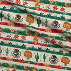 Cactus Fiesta Pattern 18 Fleece Fabric — fleece fabric folded close-up preview (mv-fleece-v1:lying)