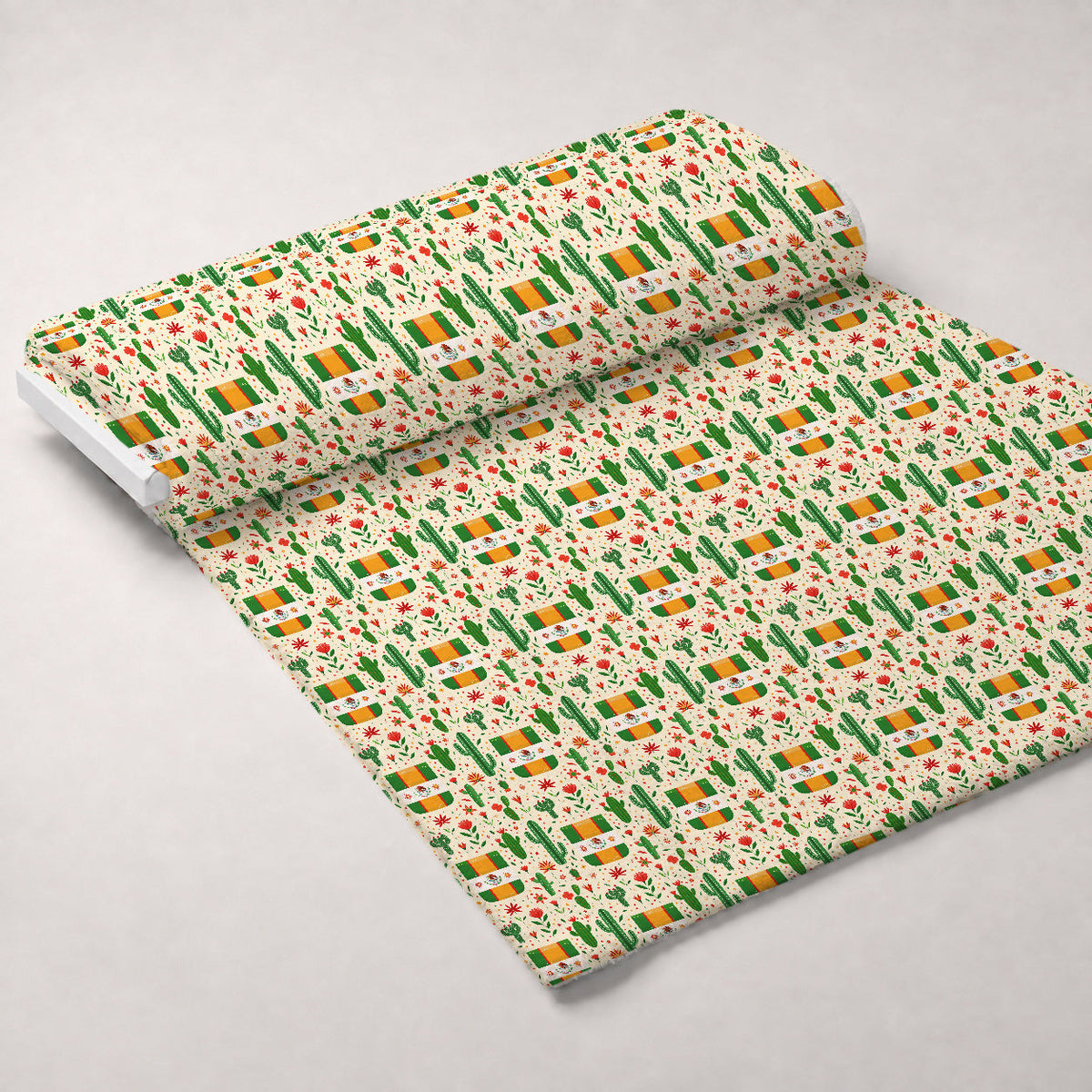 Cactus Fiesta Pattern 19 Fleece Fabric — fleece fabric unrolled bolt preview (mv-fleece-v1:bolt)
