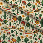 Cactus Fiesta Pattern 2 Fleece Fabric — fleece fabric folded close-up preview (mv-fleece-v1:lying)