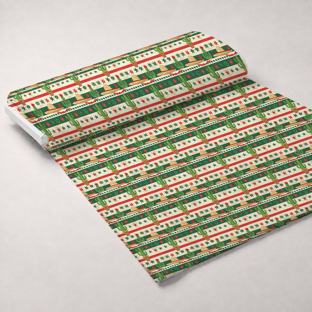 Cactus Fiesta Pattern 21 Fleece Fabric — fleece fabric unrolled bolt preview (mv-fleece-v1:bolt)