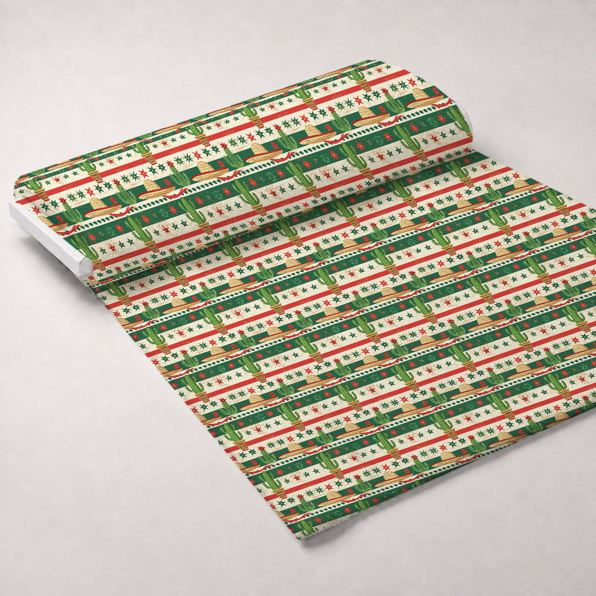Cactus Fiesta Pattern 21 Fleece Fabric — fleece fabric unrolled bolt preview (mv-fleece-v1:bolt)