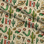 Cactus Fiesta Pattern 24 Fleece Fabric — fleece fabric folded close-up preview (mv-fleece-v1:lying)