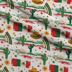 Cactus Fiesta Pattern 6 Fleece Fabric — fleece fabric folded close-up preview (mv-fleece-v1:lying)
