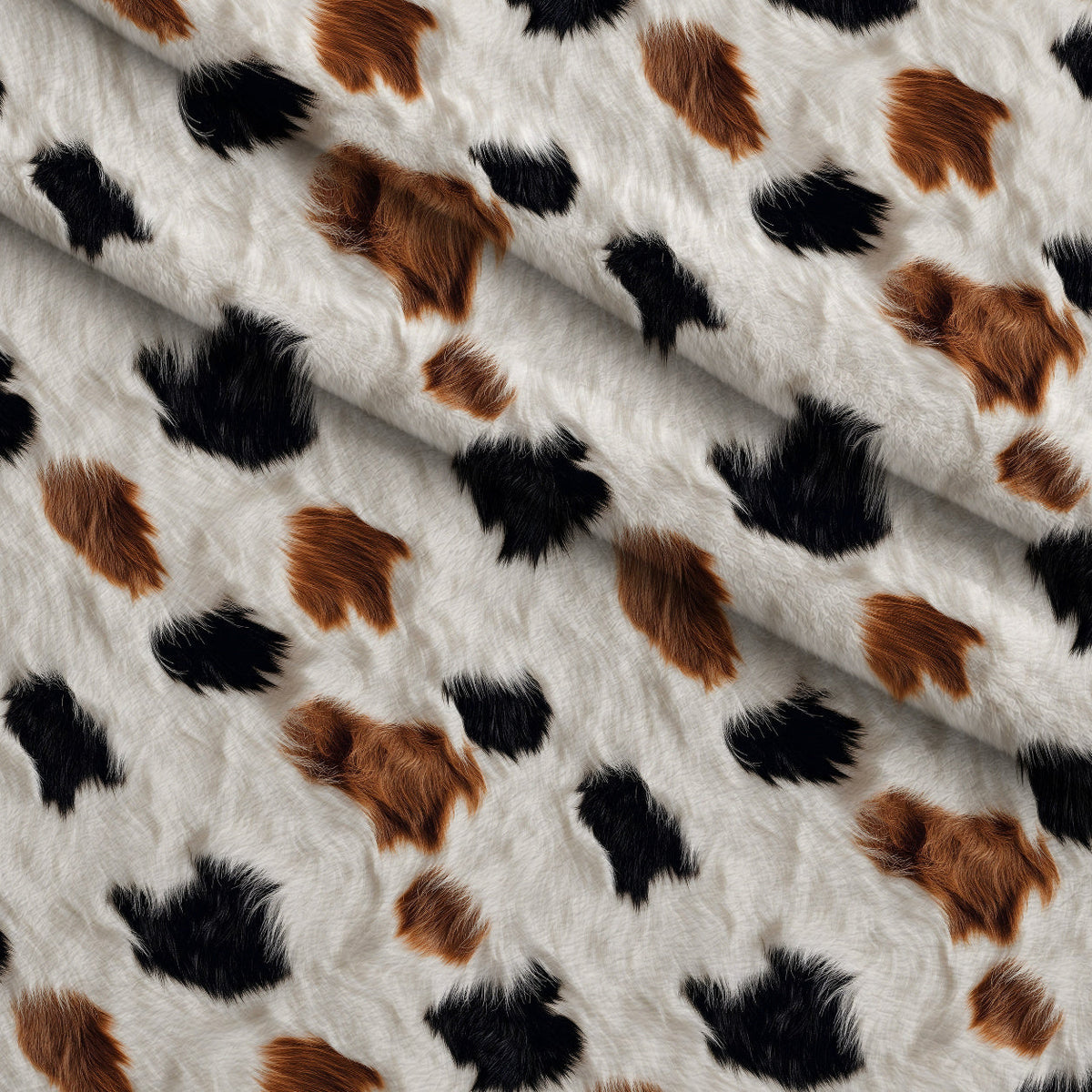 Calico Patches Pattern 15 Fleece Fabric — fleece fabric folded close-up preview (mv-fleece-v1:lying)