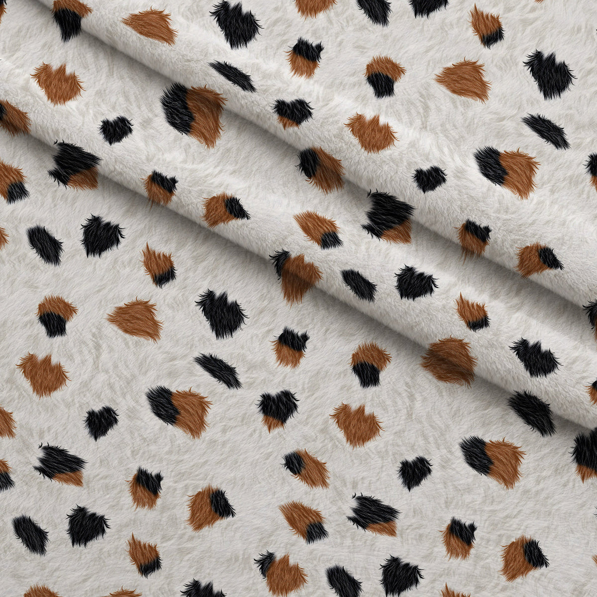 Calico Patches Pattern 18 Fleece Fabric — fleece fabric folded close-up preview (mv-fleece-v1:lying)