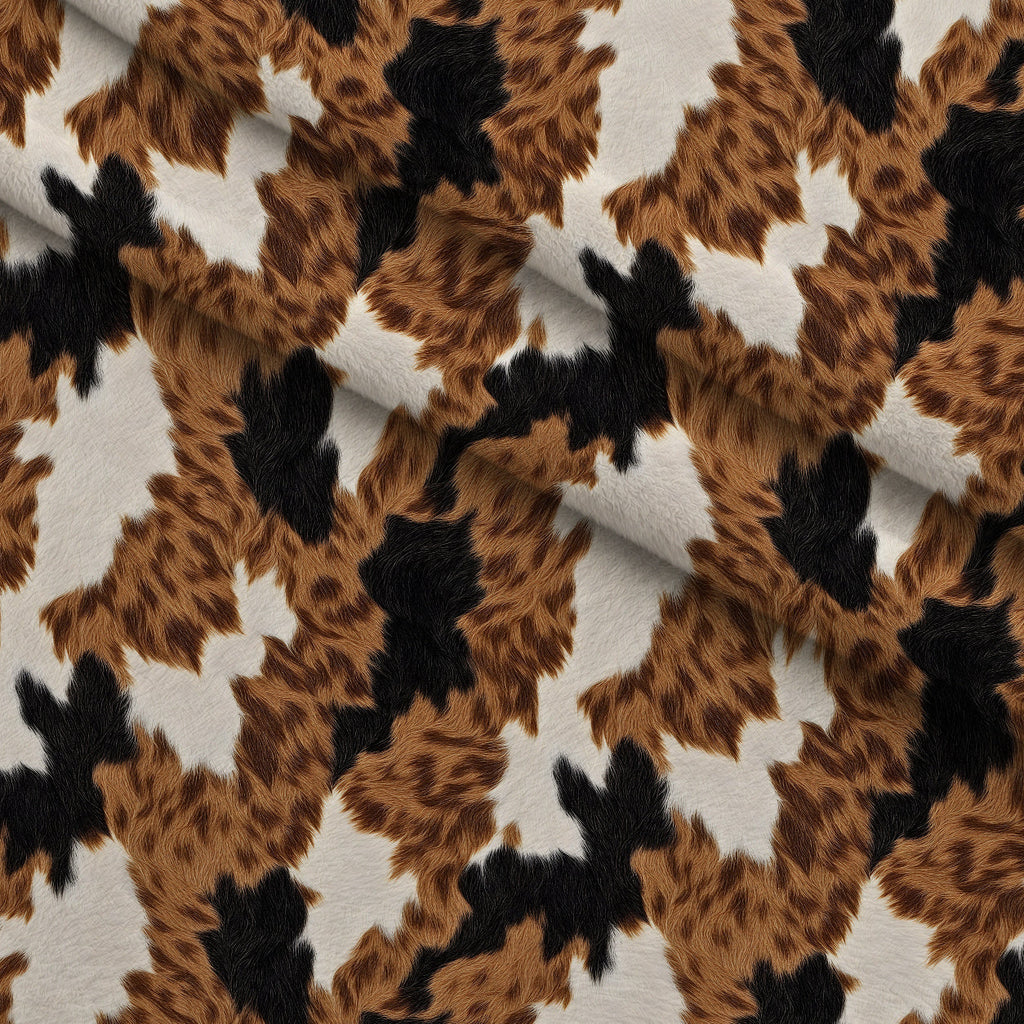 Calico Patches Pattern 6 Fleece Fabric — fleece fabric folded close-up preview (mv-fleece-v1:lying)