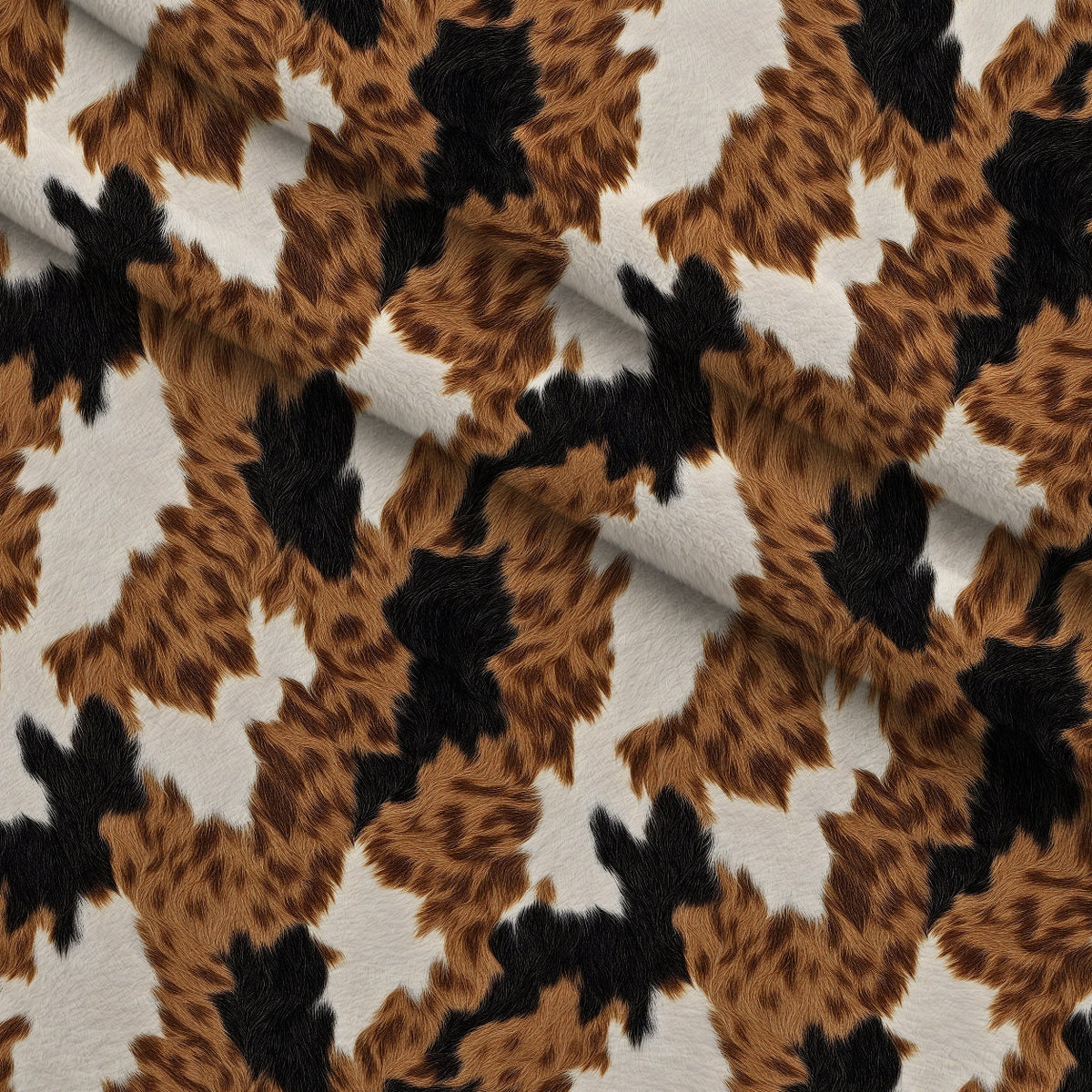 Calico Patches Pattern 6 Fleece Fabric — fleece fabric folded close-up preview (mv-fleece-v1:lying)