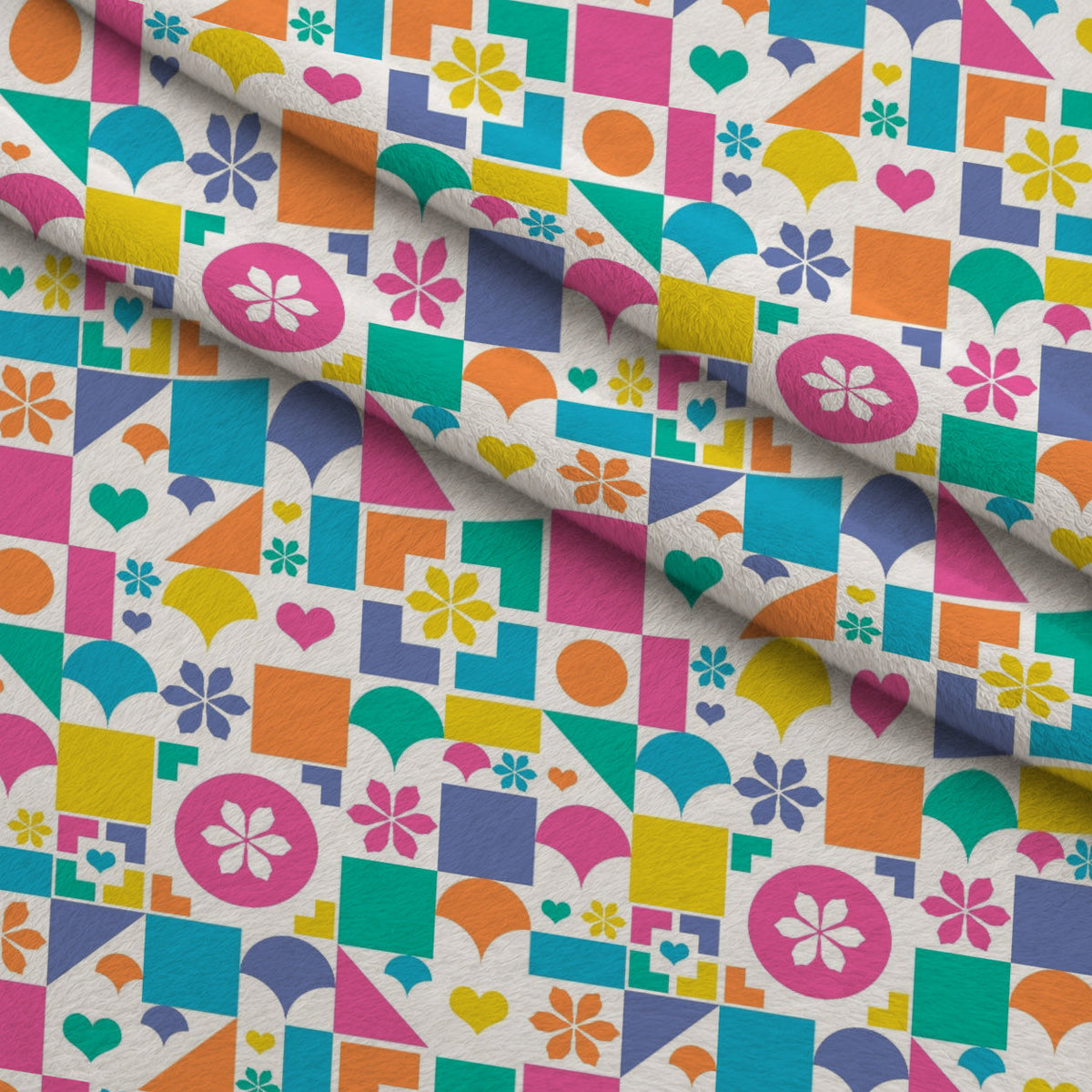 Candy Dots Pattern 19 Fleece Fabric — fleece fabric folded close-up preview (mv-fleece-v1:lying)