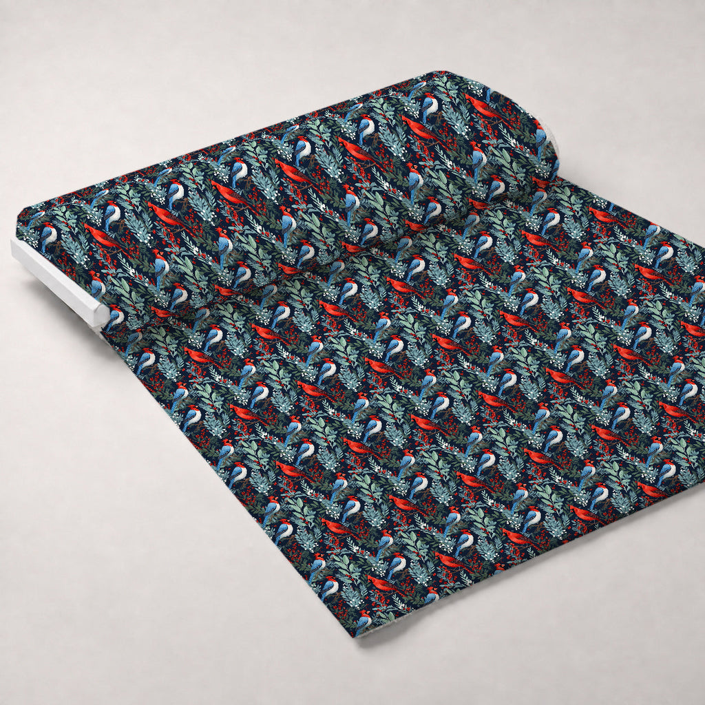 Cardinal Pines Pattern 10 Fleece Fabric — fleece fabric unrolled bolt preview (mv-fleece-v1:bolt)